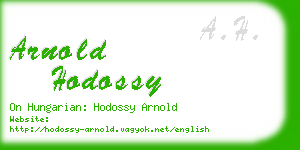 arnold hodossy business card